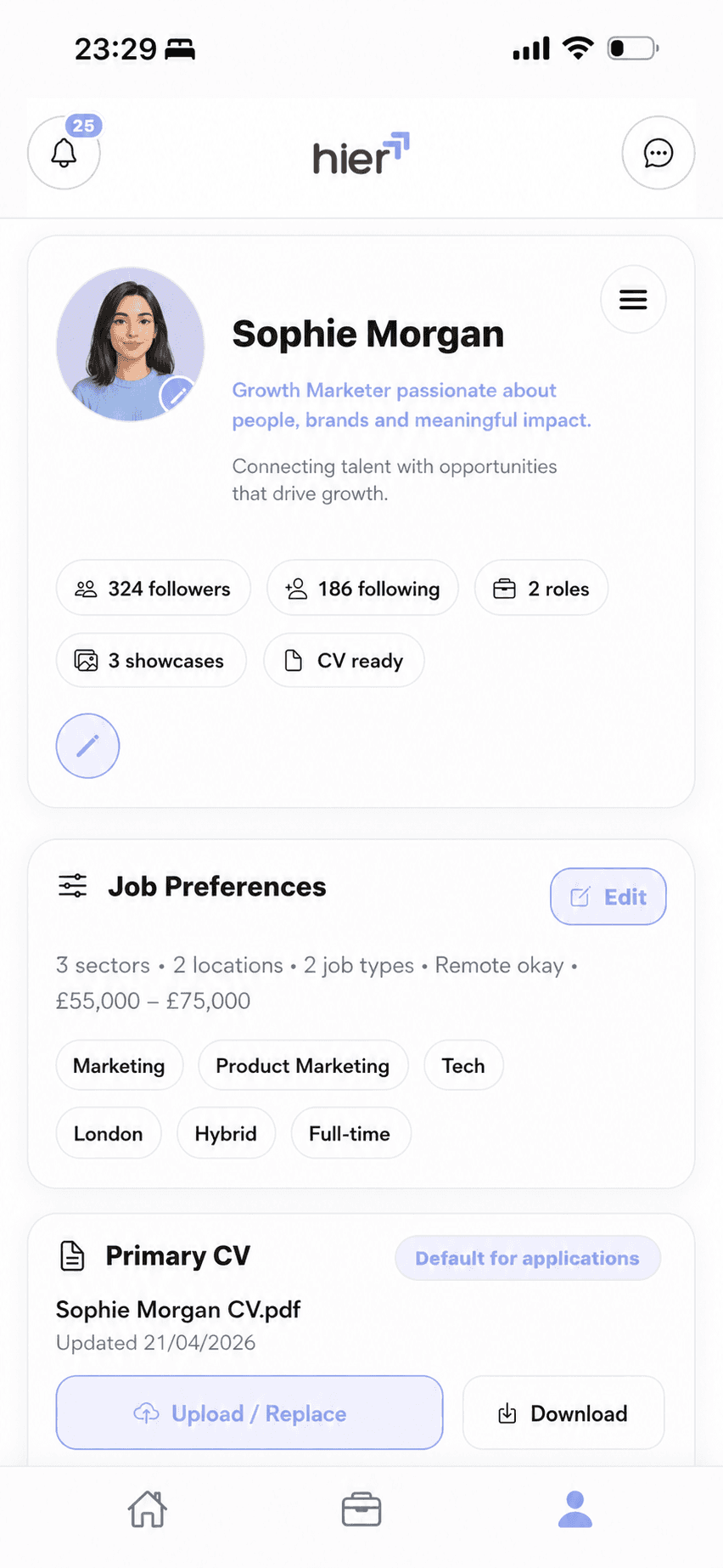 Profile preview
